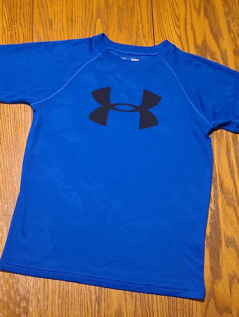 Under Armour Boys Blue Short Sleeve Logo Performance Tee - Large